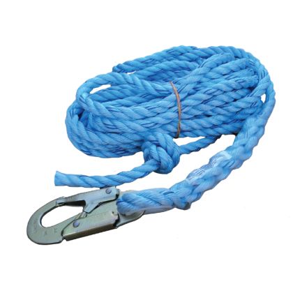 C&R Lifeline Blue Rope with Snap Hook 50'x 5/8"