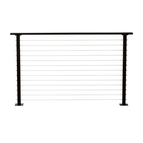 CityPost Steel Black Cable Railing with Base Plate Covers 36" Black Per Lineal Foot