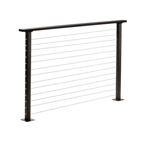 CityPost Steel Black Cable Railing with Base Plate Covers 36" Bronze Per Lineal Foot