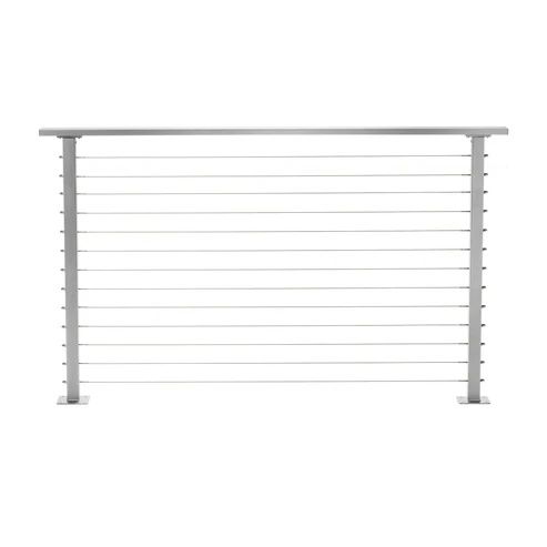 CityPost Steel Cable Railing with Base Plate Covers 42" Grey Per Lineal Foot