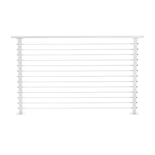 CityPost Steel Black Cable Railing with Base Plate Covers 36" White Per Lineal Foot