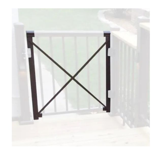 AFCO Adjustable Gate Kit Black (uprights & crossbar) - for 4' Level Rail Kit & Balusters
