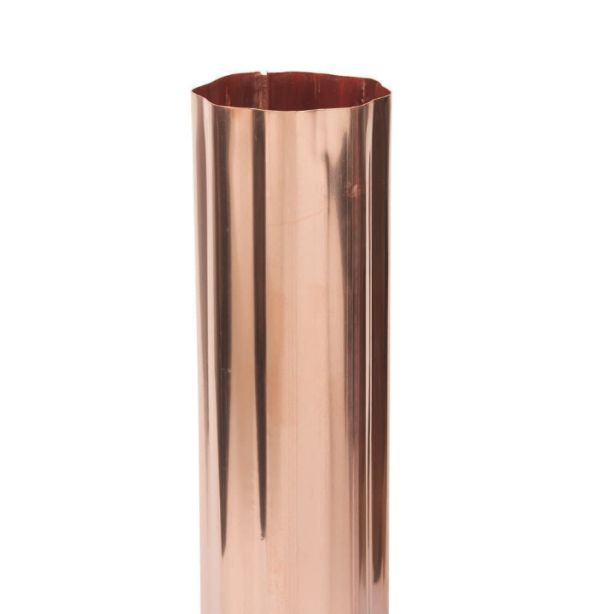 Berger Round Corrugated Copper Downspout 4" 16oz