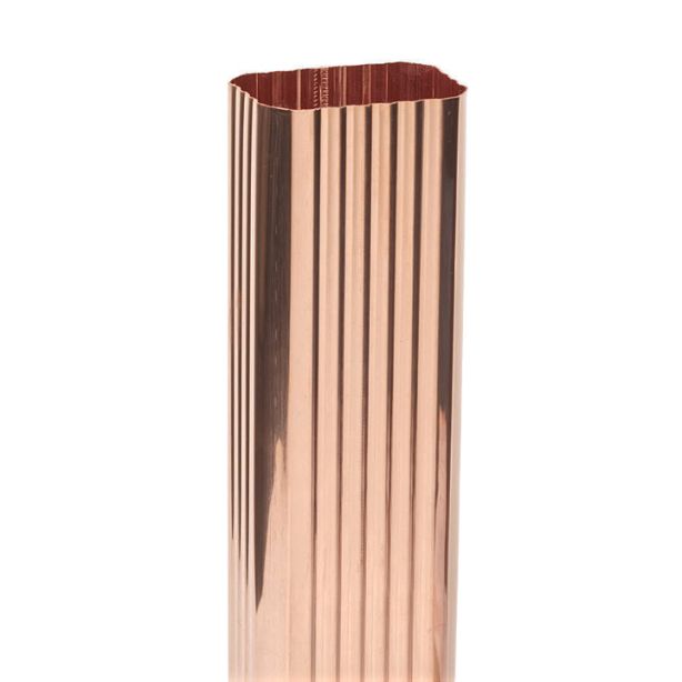 Berger Square Corrugated Copper Downspout 2"x3" 16oz