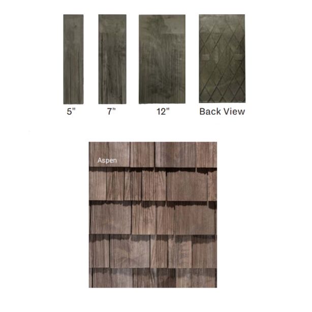 Brava Cedar Shake 22" Length X 5" 7" 12" Mixed Widths Aspen 12/bundle