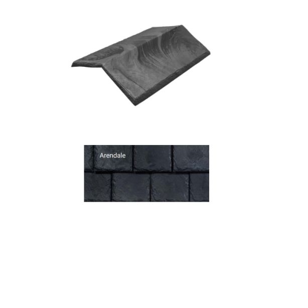 Brava Slate 2.0 Tile Hip and Ridge 14" X 5.625" X 6" Low 160 Degree Arendale 10/bundle