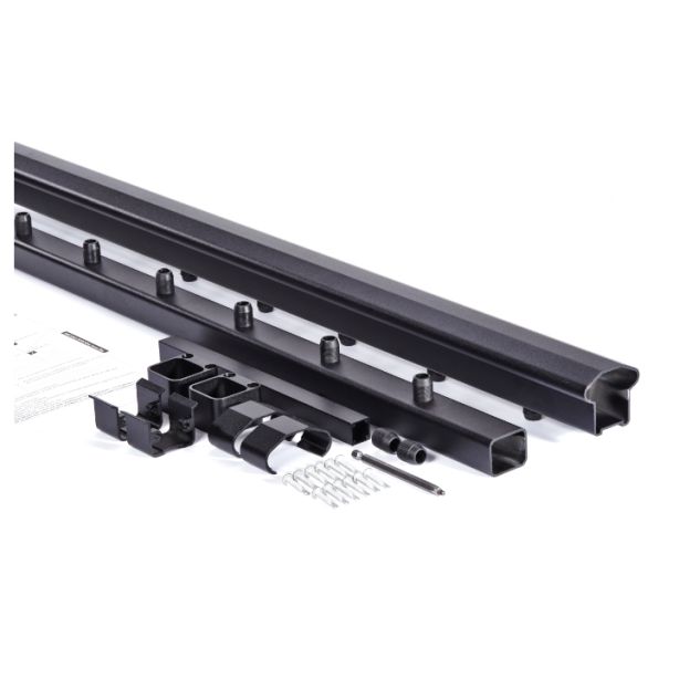 AFCO 100 Series 8' Level Rail Kit Black (Top and Bottom Rail w/ Hardware)