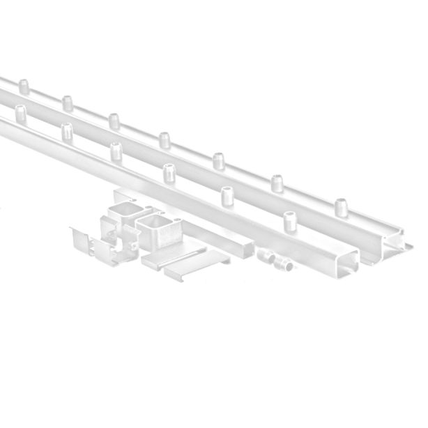 AFCO 200 Series 8' Level Rail Kit White (Top and Bottom Rail w/ Hardware)