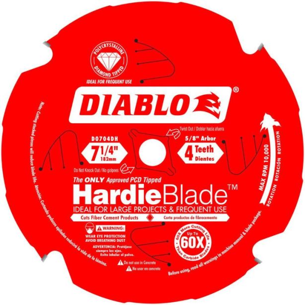 Diablo HardieBlade Fiber Cement Blade 7-1/4 Inch 4 Tooth