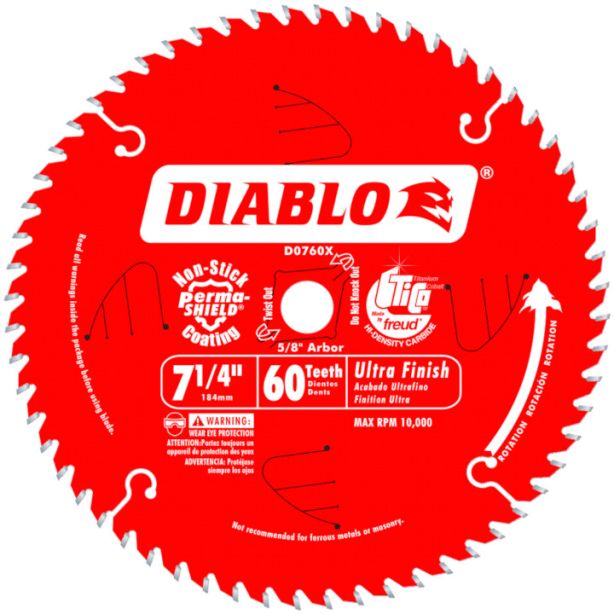 Diablo Fine Finish Blade 7.5" 60 Tooth