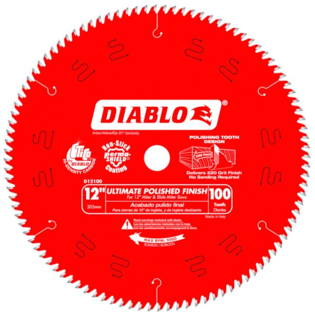 Diablo Ultimate Polished Finish Saw Blade 12" 100 Tooth