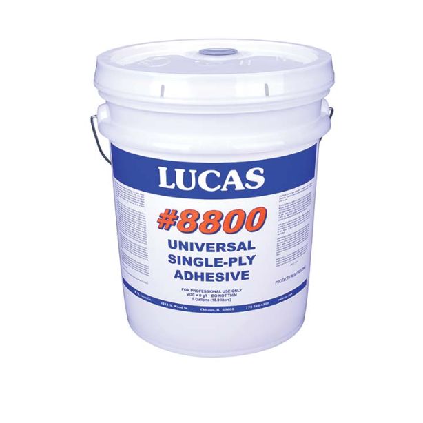 Lucas 8800 Universal Single Ply Adhesive Water Based 5 Gallon