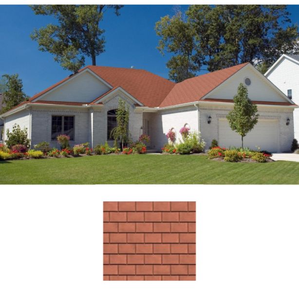 Ecostar Class C Majestic Niagara Concrete Flat Tile 12" with 9" reveal Terra Cotta 10/Bundle