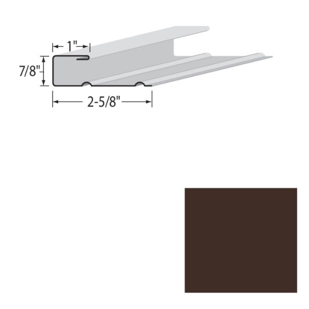 EDCO 1723-203 7/8"X10' J-Trim Solid Royal Brown 10/carton