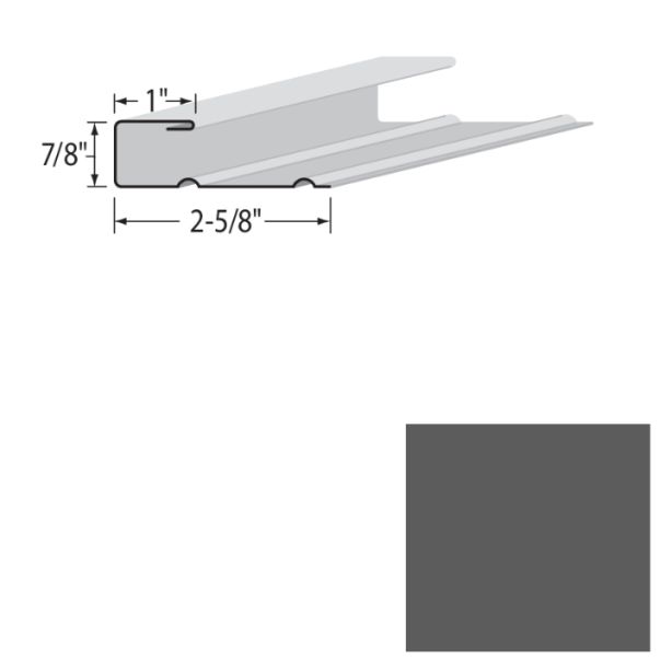 EDCO 1723-228 7/8"X10' J-Trim Solid Charcoal Grey 10/carton