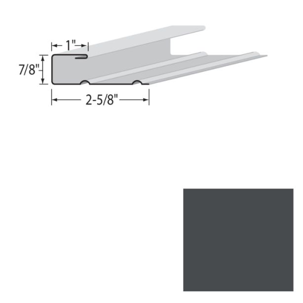 EDCO 1723-538 7/8"X10' J-Trim Solid Granite grey 10/carton
