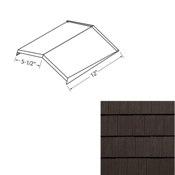 EDCO 1752-213 Arrowline Shake Ridge/Hip Cap Solid 12" Statuary Bronze 20/carton