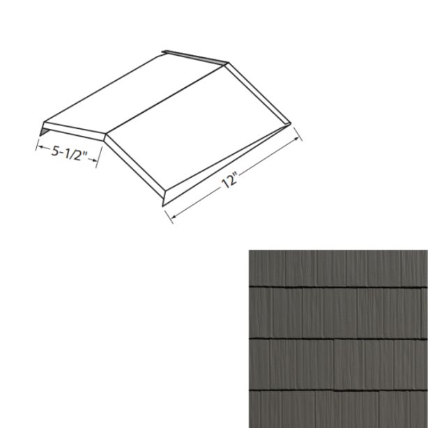 EDCO 1752-228 Arrowline Shake Ridge/Hip Cap Solid 12" Charcoal grey 20/carton