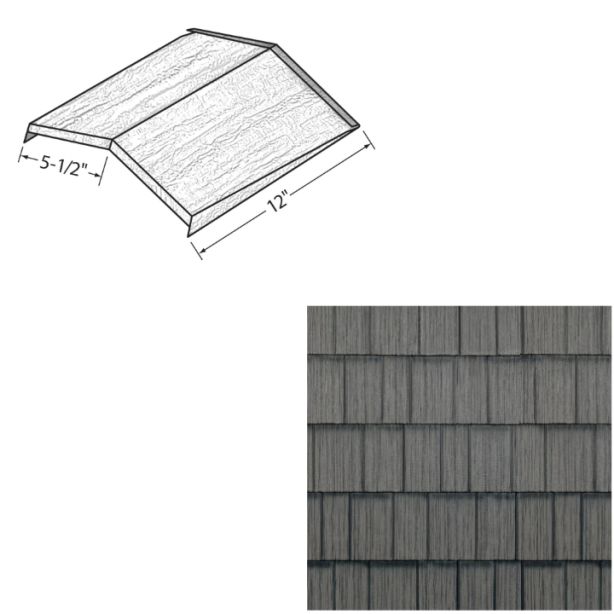 EDCO 1764-278 Arrowline Steel Ridge/Hip Cap generations HD 12" Charcoal grey HD 20/carton