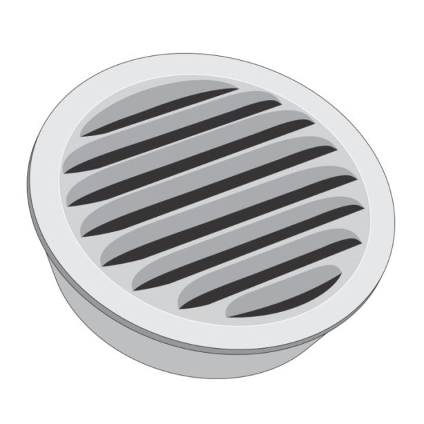 Tamlyn CLV4 Circle Vent Louvered Aluminum Mill Exhaust 4"