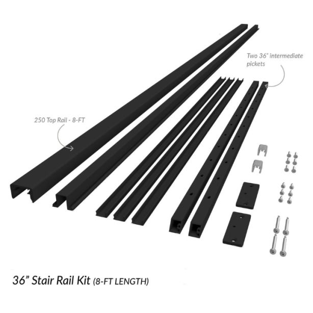 Feeney Modern Stair Rail Kit 36"x8' Textured Black