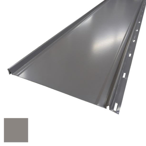 Lakefront Sheet Metal Standing Seam 12" Nail Flange Panel 1ft Ash Gray