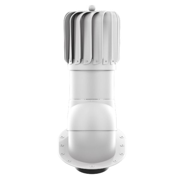 RoofiVent RLP-6-10-PI iVent Roto Durable Polypropylene Oblong Turbine for Metal Roof 6" Gray