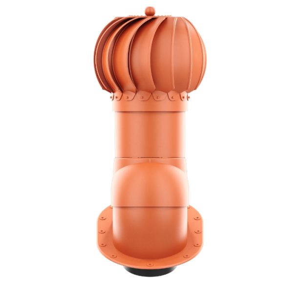 RoofiVent RLK-6-06-PI iVent Roto Durable Polypropylene Round Turbine for Metal Roof 6" Clay