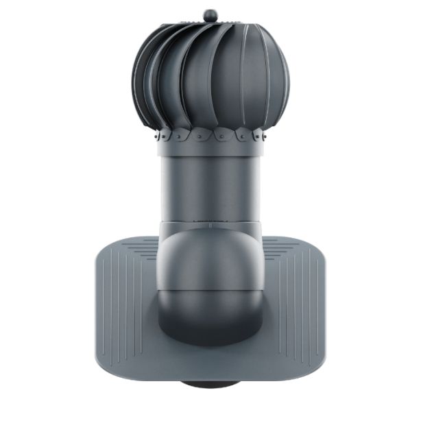 RoofiVent RLK-6-09-PG iVent Roto Durable Polypropylene Round Turbine for Slope Roof 6" Graphite