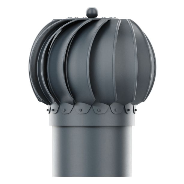 RoofiVent NRK-6-09 iVent Turbo Durable Polypropylene Round Turbine 6" Graphite