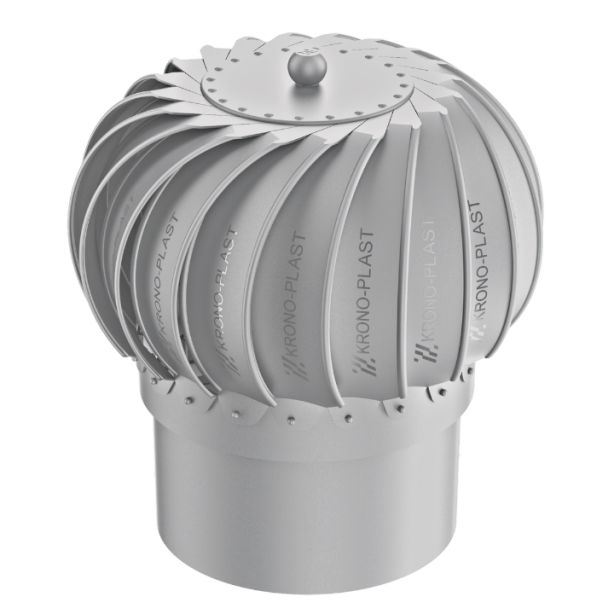 RoofiVent NRK-8-10 iVent Turbo Durable Polypropylene Round Turbine 8" Gray