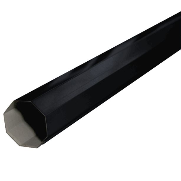 Lakefront Sheet Metal Downspout Round 8 Sided Kynar 3"x10' Matte Black