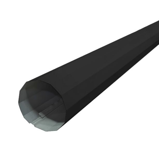 Lakefront Sheet Metal Downspout Round 12 Sided Kynar 5"x10' Matte Black