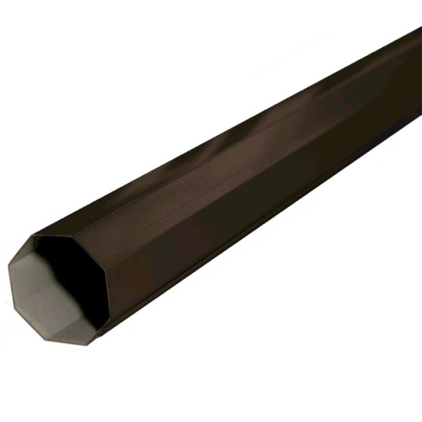 Lakefront Sheet Metal Downspout Round 8 Sided Kynar 3"x10' Tudor Brown