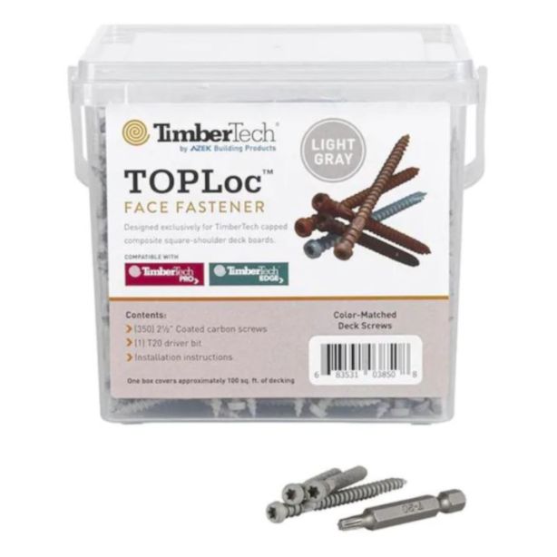 TimberTech TLOC350LG TOPLoc Screws For PRO and EDGE 2.5" Light Gray 100 sq ft