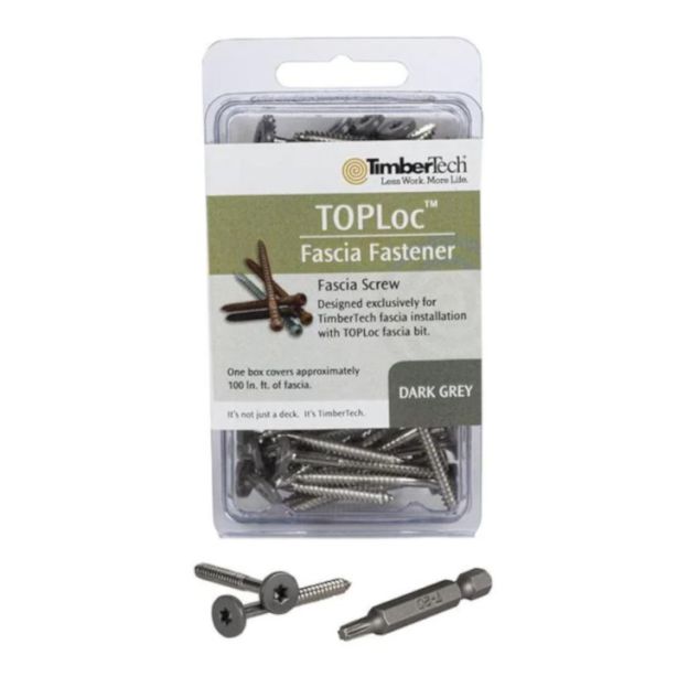 TimberTech TLOCFAS100DG TOPLoc Fascia Screws For PRO and EDGE 1-3/4" Dark Gray 100 ct