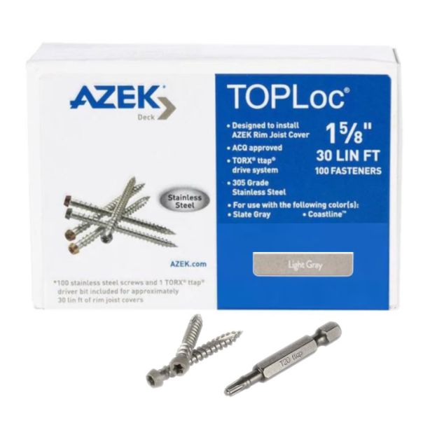 TimberTech ATLOCFAS30LG TOPLoc Fascia Screws For AZEK Light Gray 30 linear ft