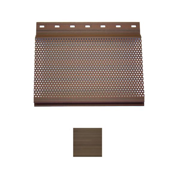 Vesta Steel Siding Full Vent Plank Soffit HD3 Woodgrain Aged Walnut 5"x8' 15/carton