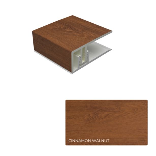 ChamClad C1717-06 1.5" PVC J-Trim for 3/8" Panels 1.5"x12' Cinnamon Walnut 2pc