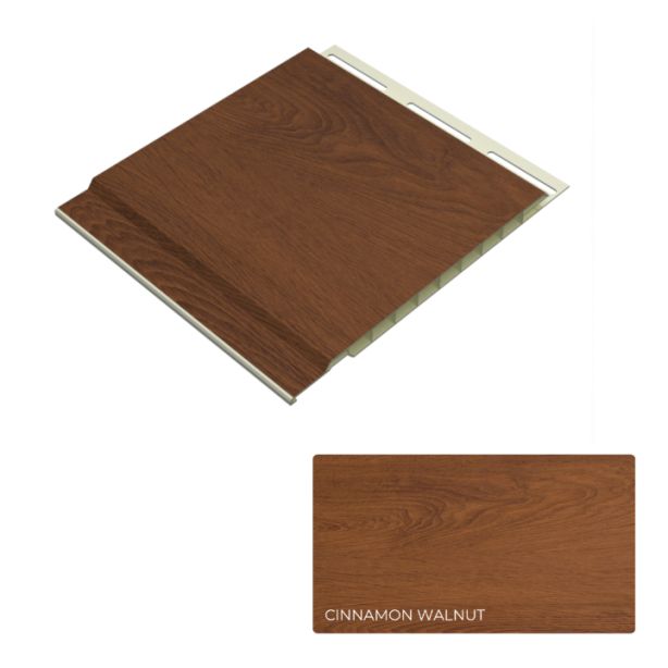 ChamClad T1746-16 Solid Soffit V-Groove and U-Channel 3/8"X6"X16' Cinnamon Walnut 1pc