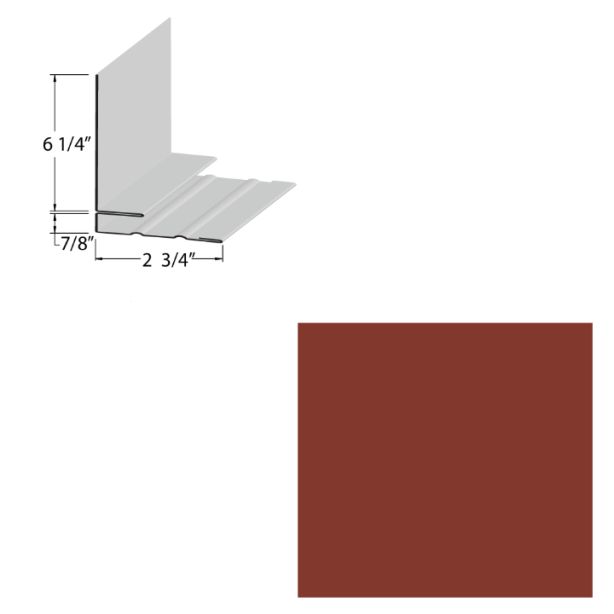 EDCO 1747-227 Side Wall Flashing Solid 10' Classic Red 5/carton