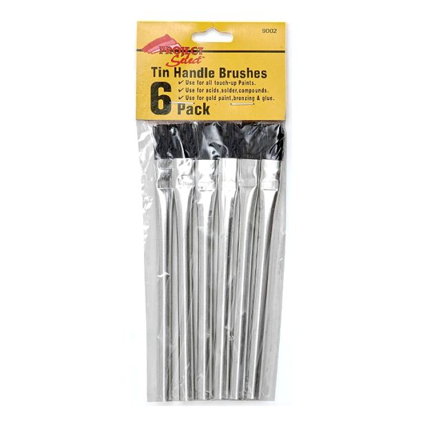 Linzer 90026PK Acid Brushes with Tin Handles 6pk