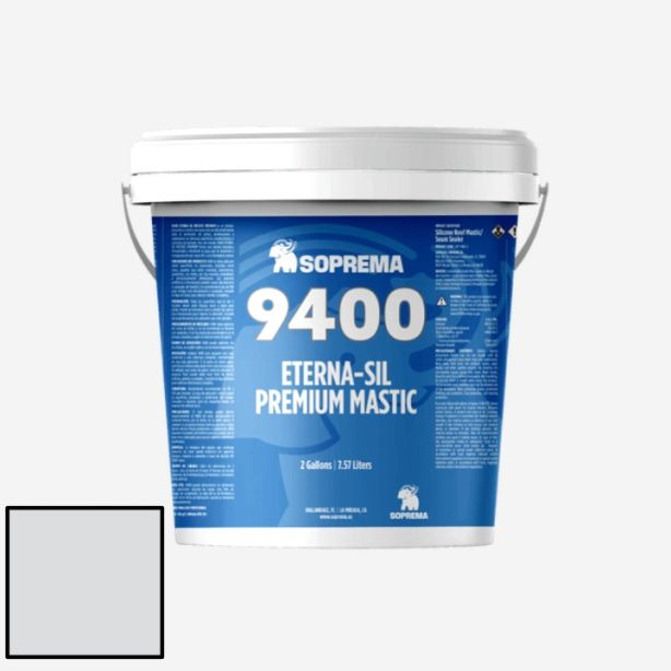 Soprema 9400 Eterna Sil Premium Mastic Roof Coating Light Gray 2 gal 22 Buckets