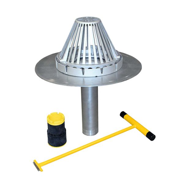Trufast EasySeal Retrofit Roof Drain Aluminum with Mechanical Seal 4"