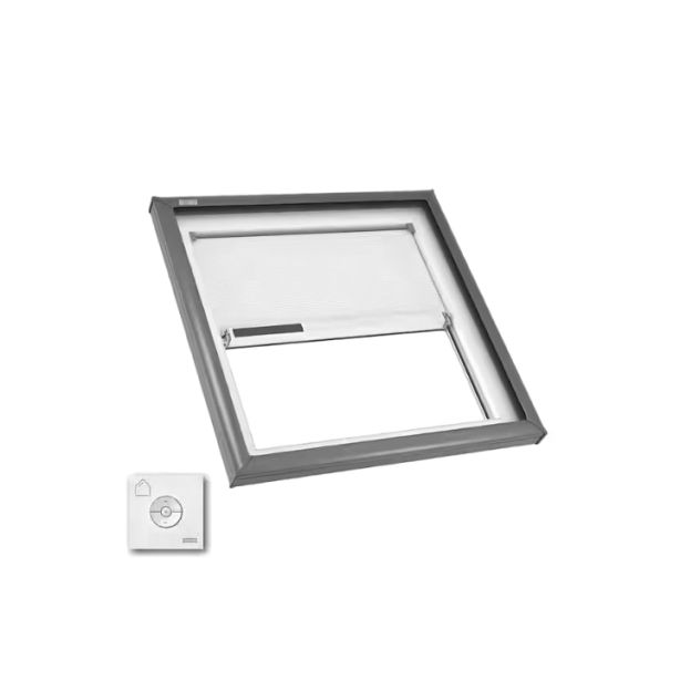 Velux FCM 4646 2004S Fixed Skylight Curb Mounted Low E with Solar Blind and Remote 46.5" x 46.5"